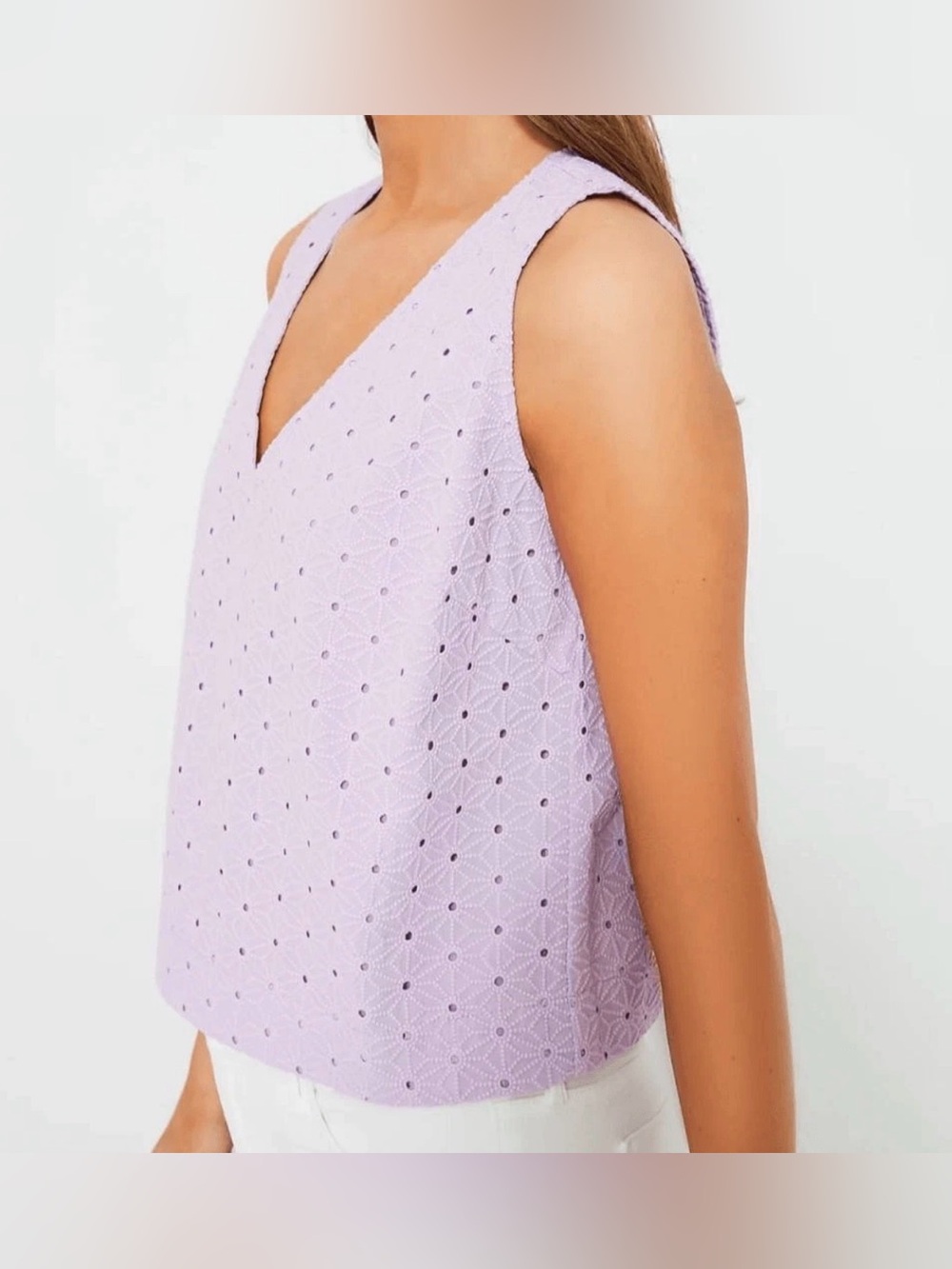 Tuckernuck Lavender Eyelet Valerie Top boho women’s Size Small